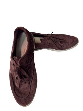 ED-Akemi By Ellen DeGeneres Burgundy Suede Leather Casual Shoes Size 10M